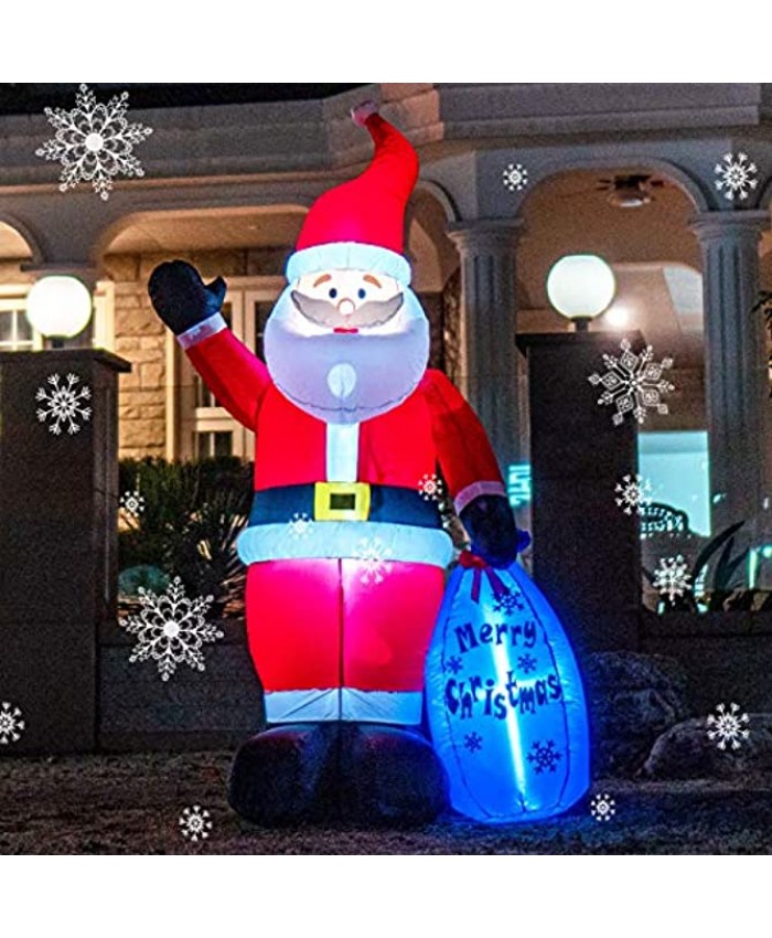 DREAM GARDEN 7 FT Christmas Inflatables Outdoor Christmas Decorations Inflatable Santa Claus with Merry Christmas Bag Built-in LED Lights Xmas Outdoor Yard Decorations