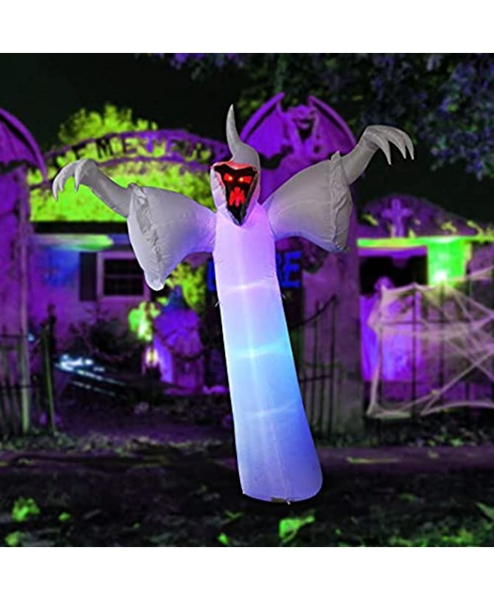 GOOSH 12 Foot High Halloween Inflatable Narrow face Ghost Blow Up Yard Decoration Clearance with LED Lights Built-in for Holiday Party Yard Garden
