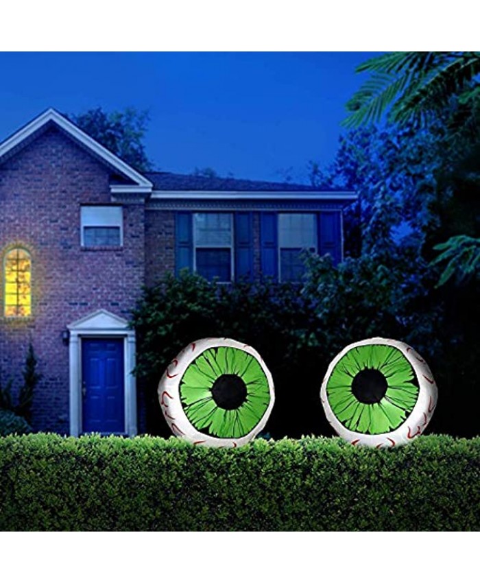 Joiedomi 2 Pack Huge Halloween 3 FT Inflatable LED Light Up Eyeball for Halloween Party Indoor Outdoor Garden Lawn Yard Decoration 3 ft Diameter