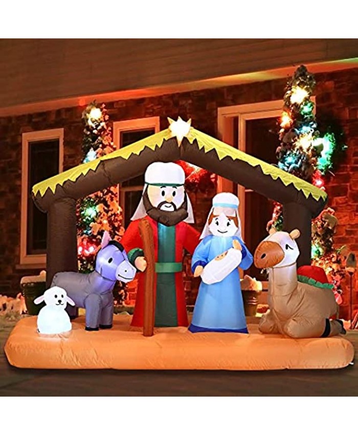 Joiedomi Christmas Inflatable Decoration 6.5 ft Scene Inflatable with Build-in LEDs Blow Up for Christmas Party Indoor Outdoor Yard Garden Lawn Décor.
