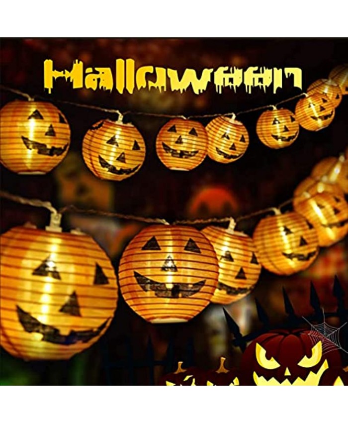Halloween-Pumpkin-Lantern-Strings,3D Fabric Led Pumpkin Lantern Strings with Battery Powered for Halloween Party,Indoor,Outdoor,Decorations