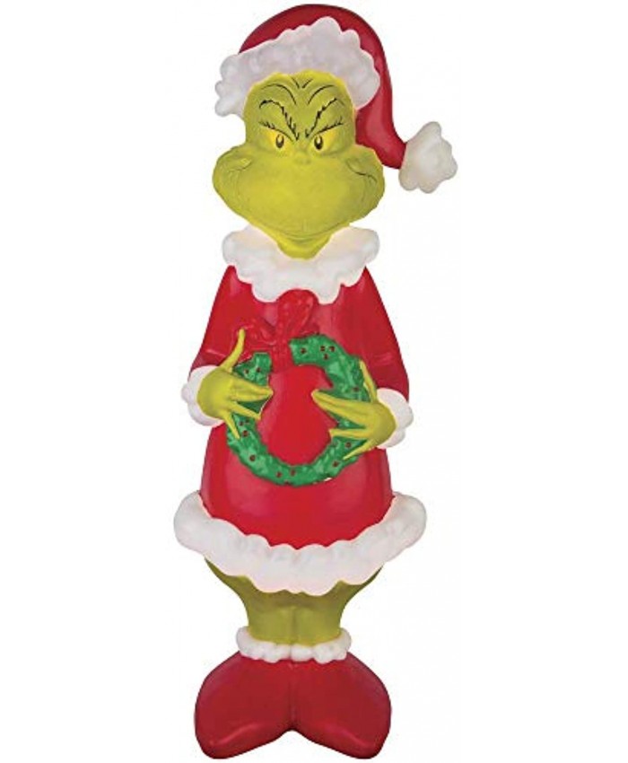 Lighted Blow Mold Grinch Sculpture Decoration Pre Lit Display Outdoor Christmas Yard Decoration Garden Yard Art Holiday Winter Display