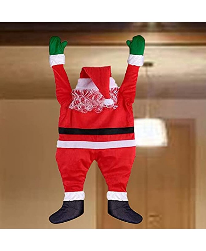42 Inch Christmas Hanging Santa Claus Decoration，Christmas Outdoor Decorations，Climbing Hanging Santa Claus for Christmas Decoration Xmas Roof Fireplaces Gutter Yard Decor Holiday Hanging Ornament
