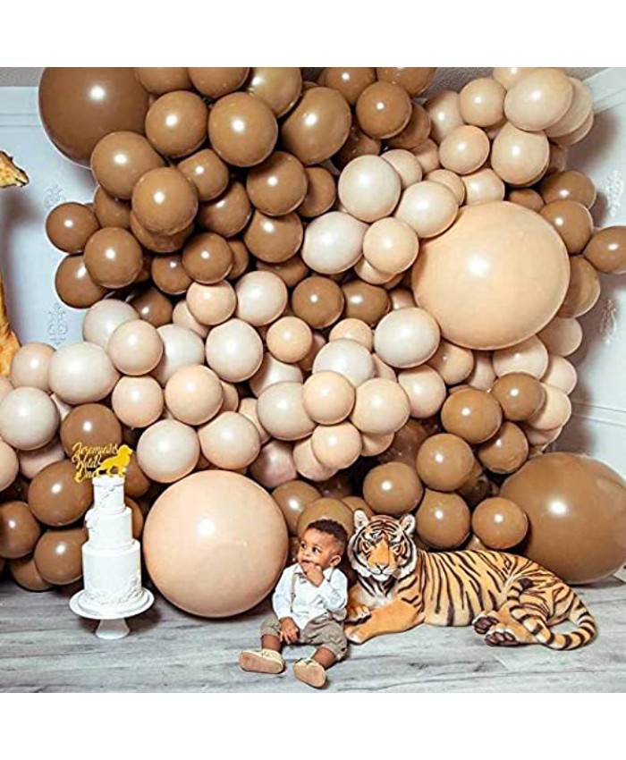 204pcs 10inch  5inch  18inch Skin and Coffee Latex Balloon for Birthday Party Decoration Baby Shower Wedding Ceremony Balloon Anniversary Decorations Arch Balloon Tower coffee