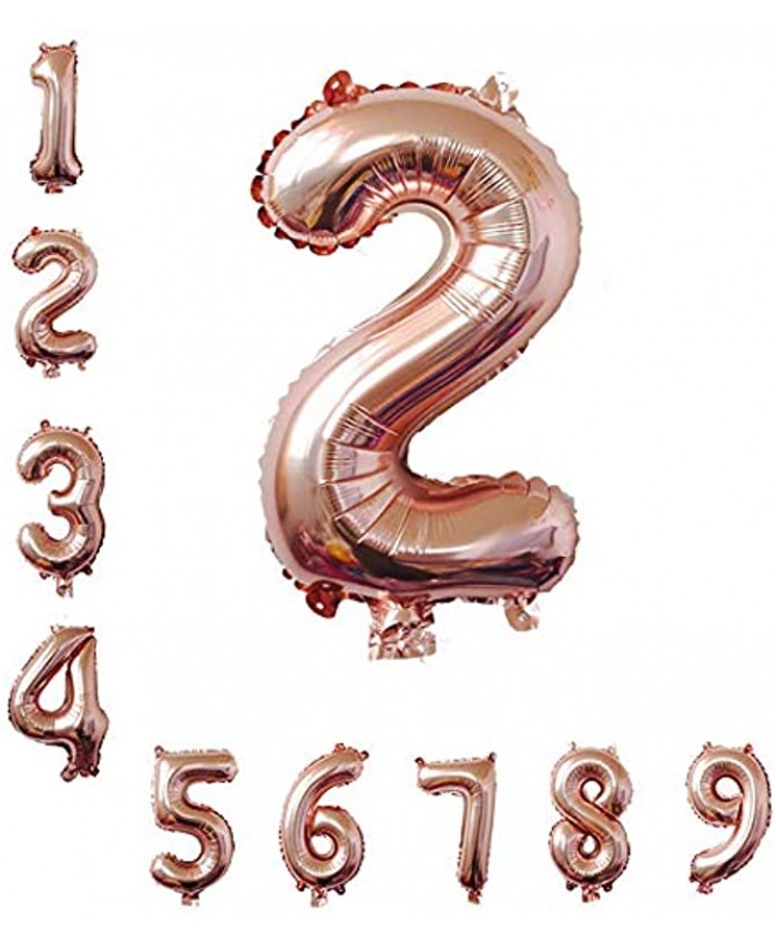 40 Inch Rose Gold Jumbo 2 Number Balloons Huge Giant Balloons Foil Mylar Number Balloons For Birthday Party,Wedding Bridal Shower Engagement Photo Shoot Anniversary Rose Gold ,Number 2