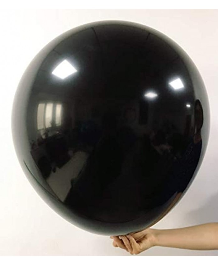 5pcs Large Black Balloons Latex 36 Inch Big Balloons Black Giant Helium Balloons Jumbo Black Balloon for Wedding Birthday Gender Reveal Father's Day Halloween Party Decorations