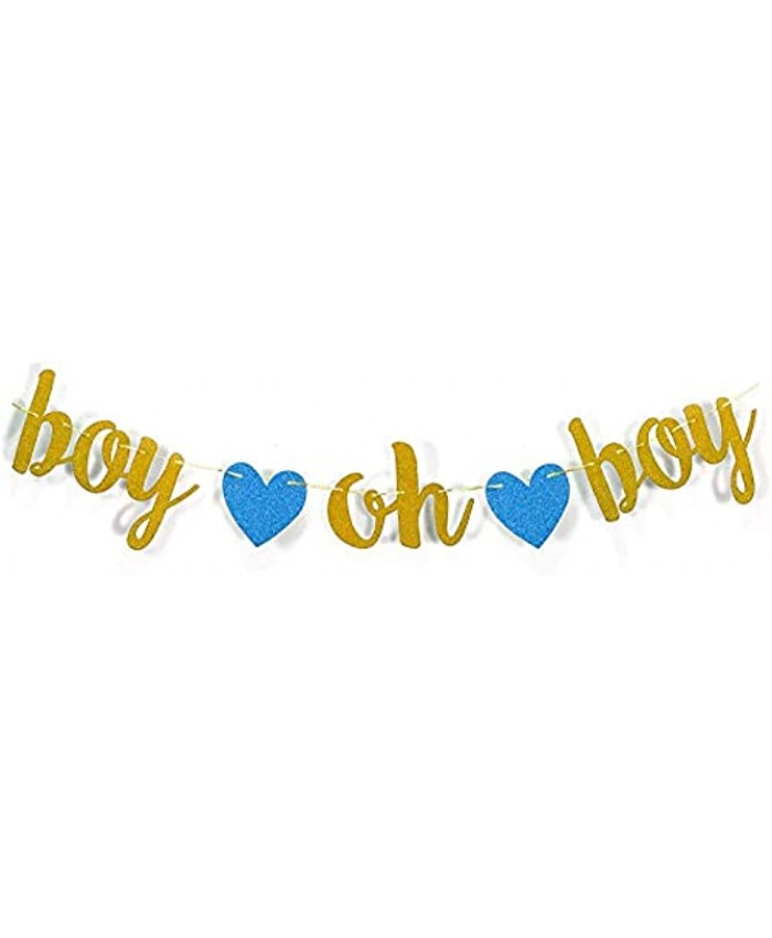 Boy Gold Glitter Banner Sign Garland for Boy Baby Shower Banner Decorations