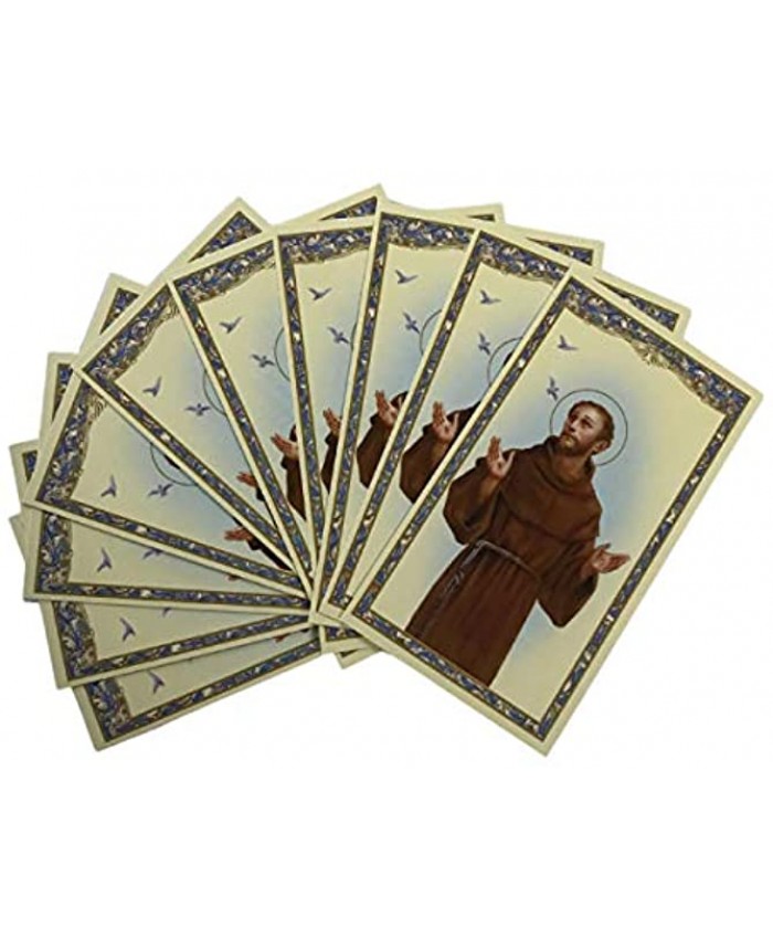 H HOLLY LINES St. Francis Prayer Cards Catholic Saint Francis of Assisi Holy Cards Set of Ten