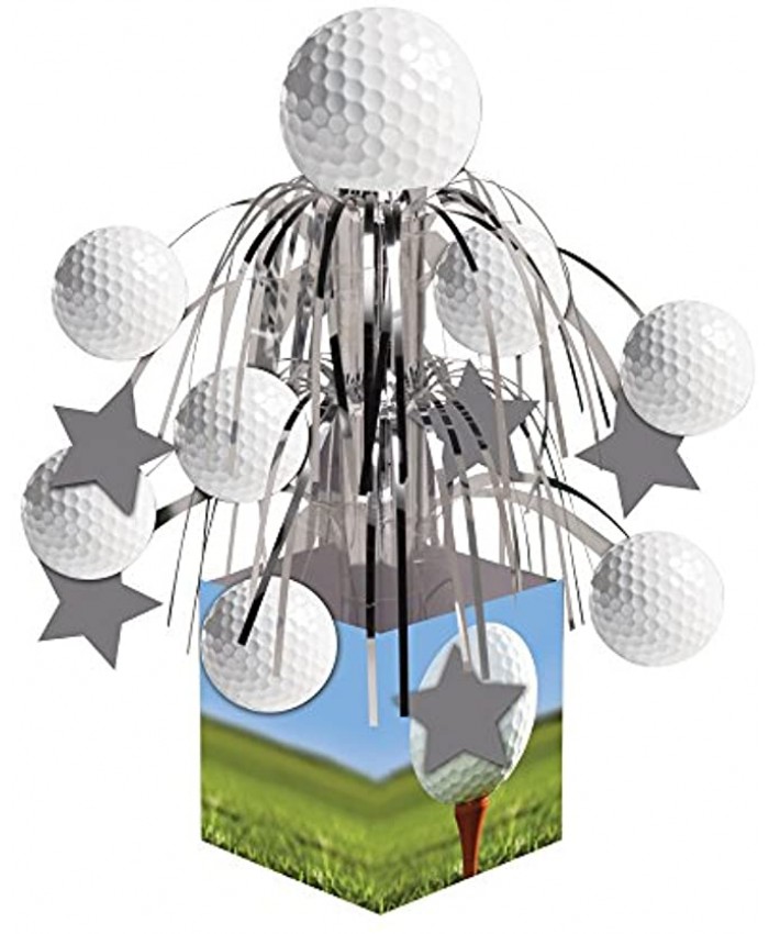 Creative Converting Sports Fanatic Golf Centerpiece with Mini Cascade and Base White