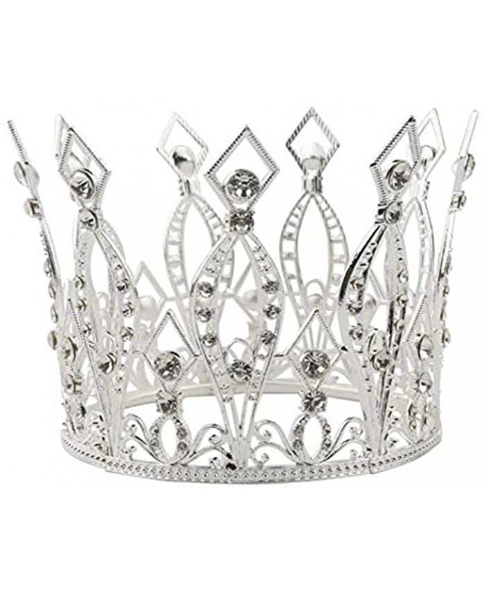 Tiara Crown Birthday Cake Crown Topper Hair Ornaments Accessory Party Crown Silver