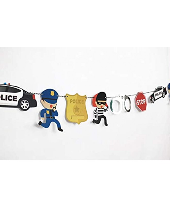 Cops and Robbers Garland | Cop Party Decoration | Boy Birthday Party | Cops Robbers Police Car Police Badge Handcuffs Stop Sign | Kids Party Decor