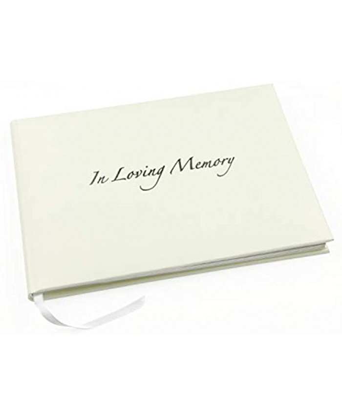 'in Loving Memory' Funeral Guest Book Informal Lined Inner Page Format Boxed Pale Ivory Size: 8.9" x 6.7"