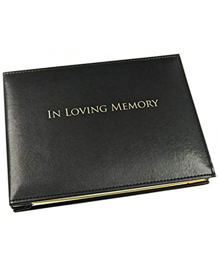 'in Loving Memory' Funeral Guest Book Loose Leaf Inner Page Format Presentation Boxed Black Size: 10.5" x 7.6"
