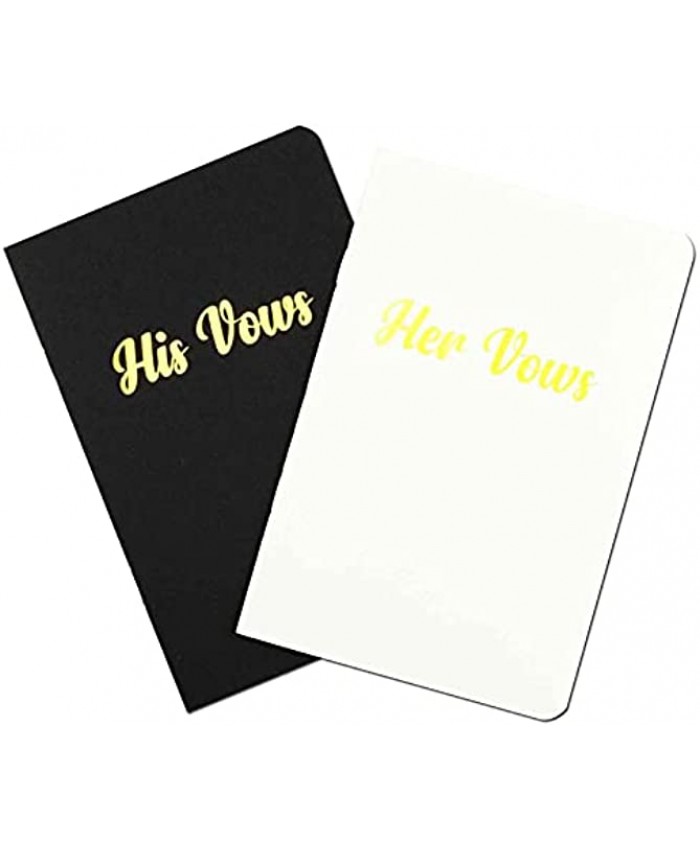 yeencheer His and Her Vow Books for Wedding Gold Wedding Keepsake Gifts Set of 2 Exquisite Books for Newly Couples