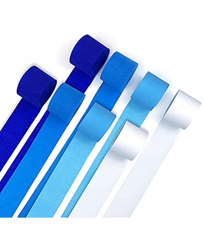 Blue Crepe Paper Streamers 8 Rolls 656 ft Crepe Paper Decorations for Birthday Party Baby Shower or Reunion Blue Gradient