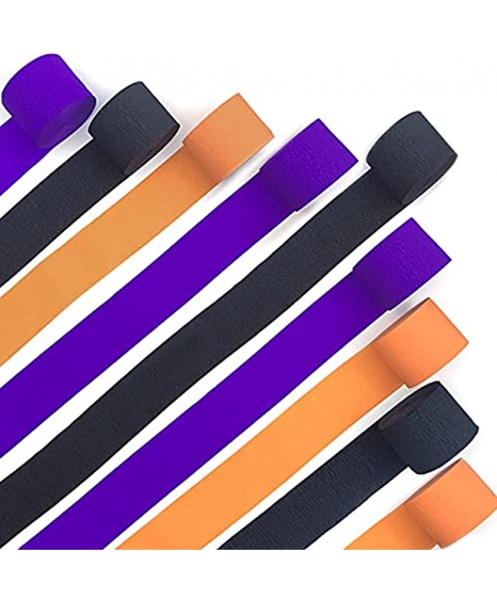 Crepe Paper Streamers 738 ft Halloween Streamers Black Purple Orange Crepe Streamer for Party Decor Per Roll 82 ft