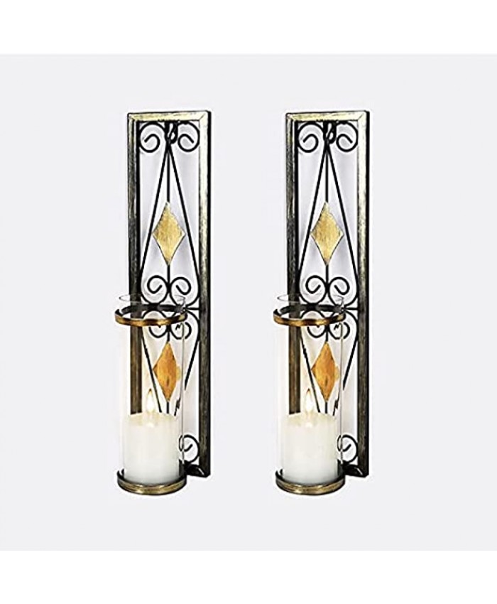10 Reasons to Shine Wall Sconces Candle Holder Set of 2 Metal Acrylic Wall Decorations with Unique Art Design for Home Office Living Room Bathroom Dining Room Weeding and Christmas Decor