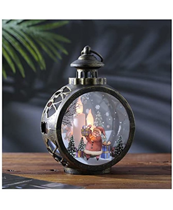 Christmas Candle Lantern Decoration LED-Light Vintage Decorative Lantern Candles Hanging Candlesticks Battery Operated for Christmas Santa Claus