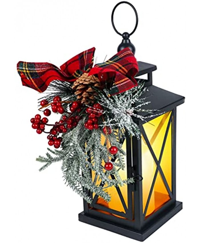 Christmas Candle Lantern Garden Flashing Candle Light Decorative Hanging Lantern for Indoor Home Tables and Fireplaces Outdoor Patios