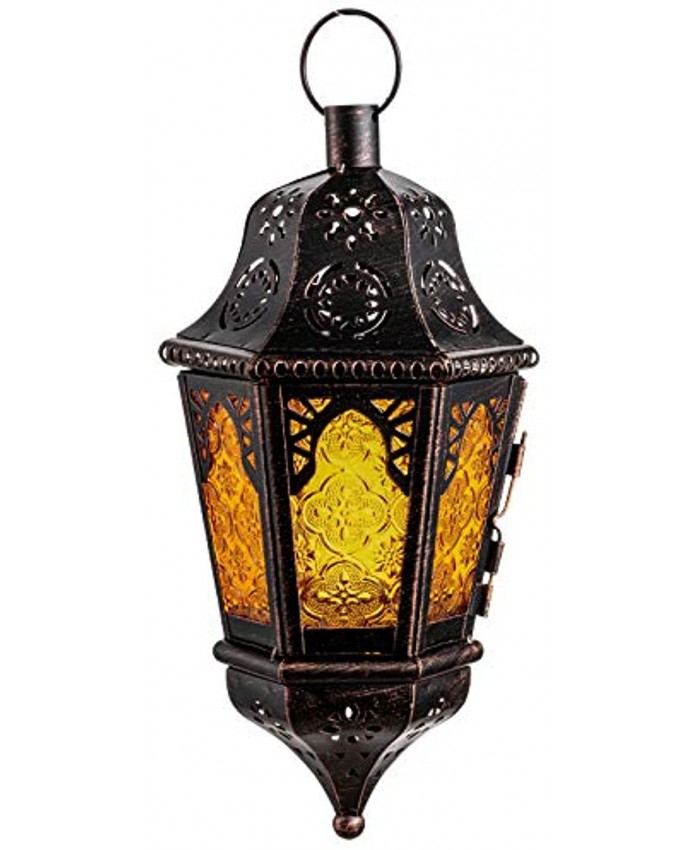 Moroccan Style Candle Lantern Vintage Decorative Hanging Lantern for Home Outdoor Patio Metal Christmas Candle Holders Amber