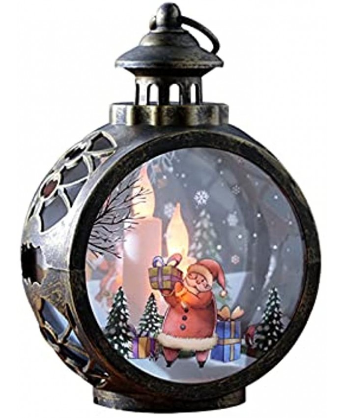 Parthan Christmas Lights,Christmas Decorations with Vintage Clock-Shaped LED Night Light，Flameless Candle LED Light for Christmas Table Fireplace Decoration Santa Claus,S