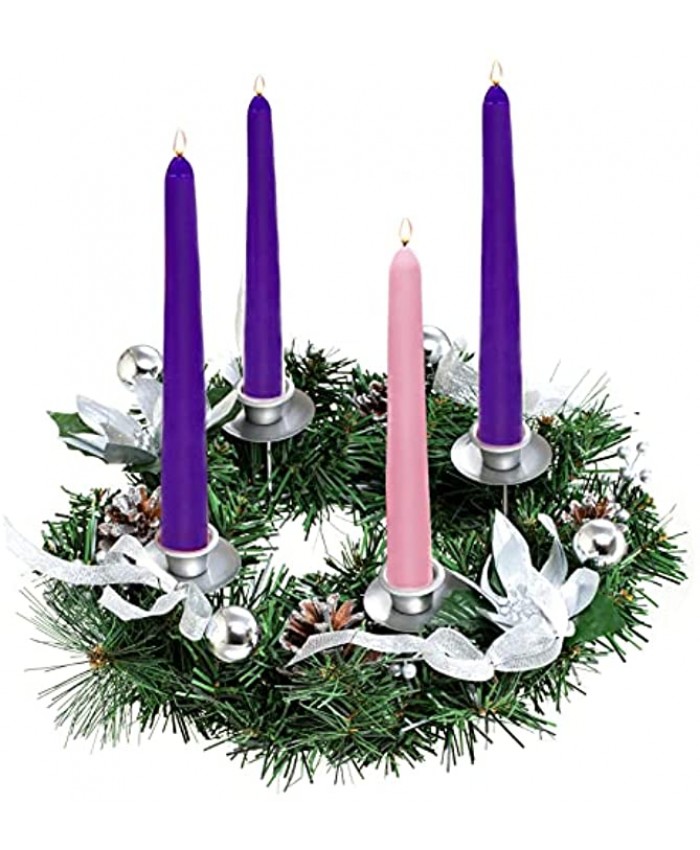 Romadedi Christmas Advent Wreath Candle Holder Nativity Advent Crown for Four Candlestick Candelabra for Christian Advent Centerpiece Xmas Seasonal Decoration