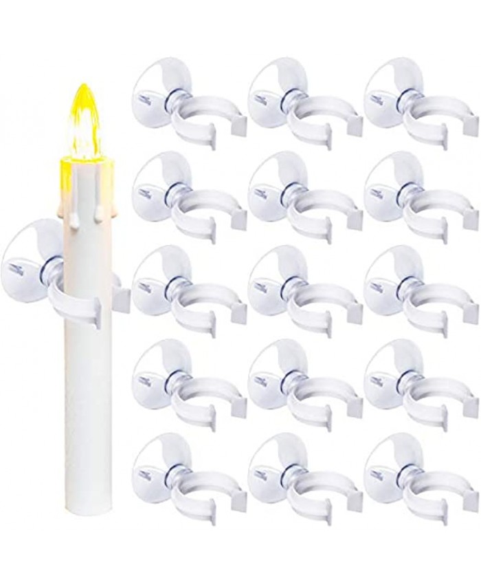 URATOT 50 Pack Christmas Candle Holder Clamps Window Candle Suction Cups Clamp Suction Cups Candle Holder Clamps for Christmas Candle Lamp