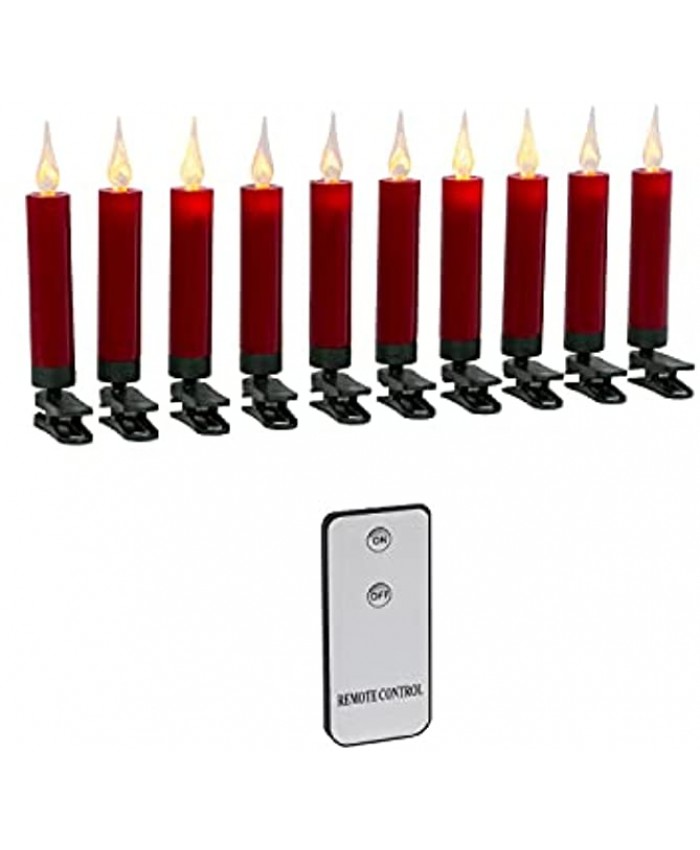Gerson 2537510 Infrared Remote Control Red LED Candles Set of 10 4.13-inch Height