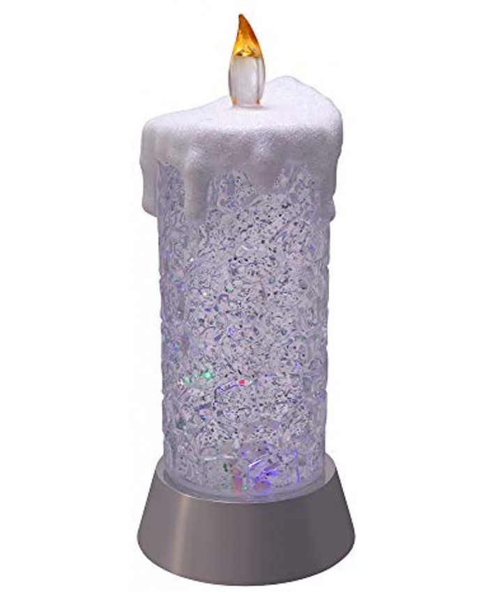 Kurt S. Adler Kurt Adler 9.25-Inch Battery-Operated Color Changing Snowing Candles Multi