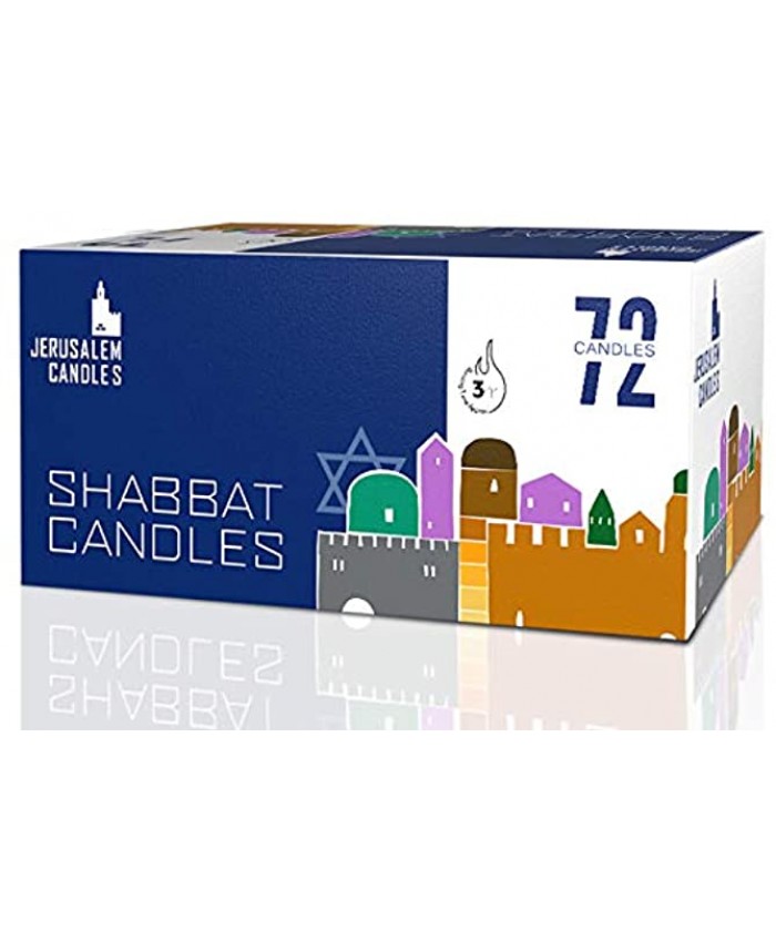 Shabbat Candles Traditional Shabbos Candles 3 Hour 72 Candles