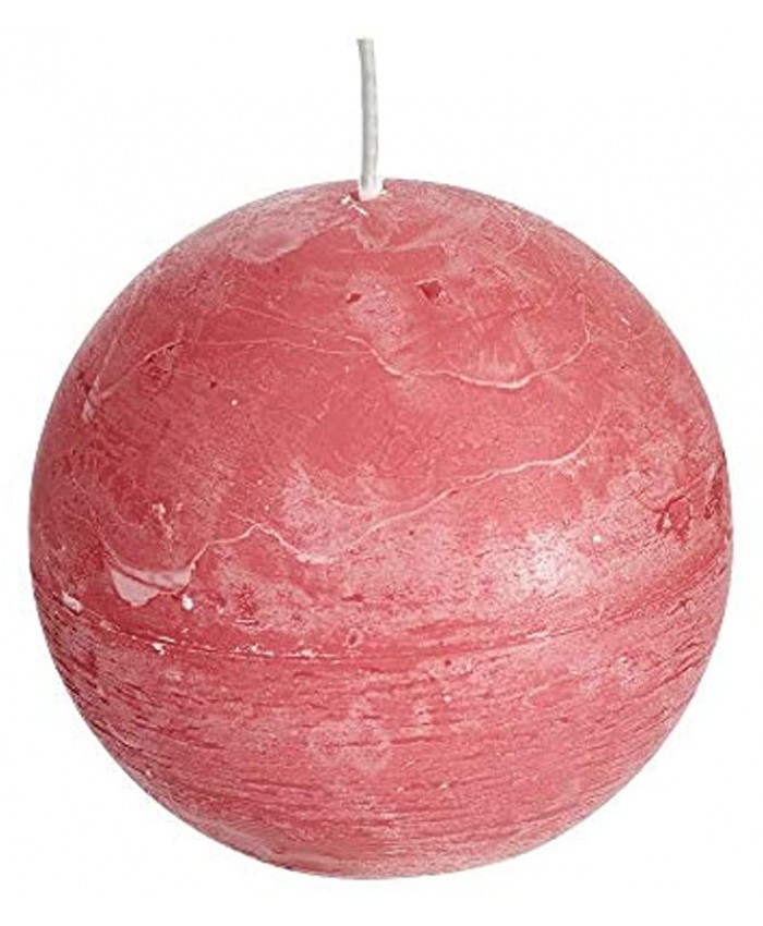 Spaas 6 Rustic Unscented Ball Candles Paraffin Wax Rose Blush D x H 80 mm