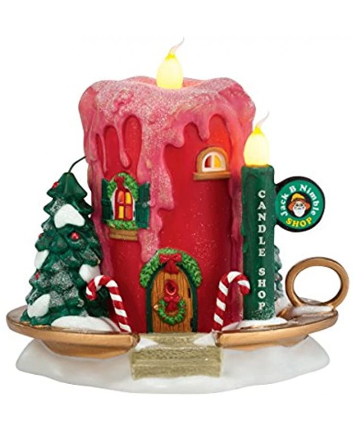 Department 56 North Pole Village Jack B. Nimble Candle Ornament Lit House 5.31 inch