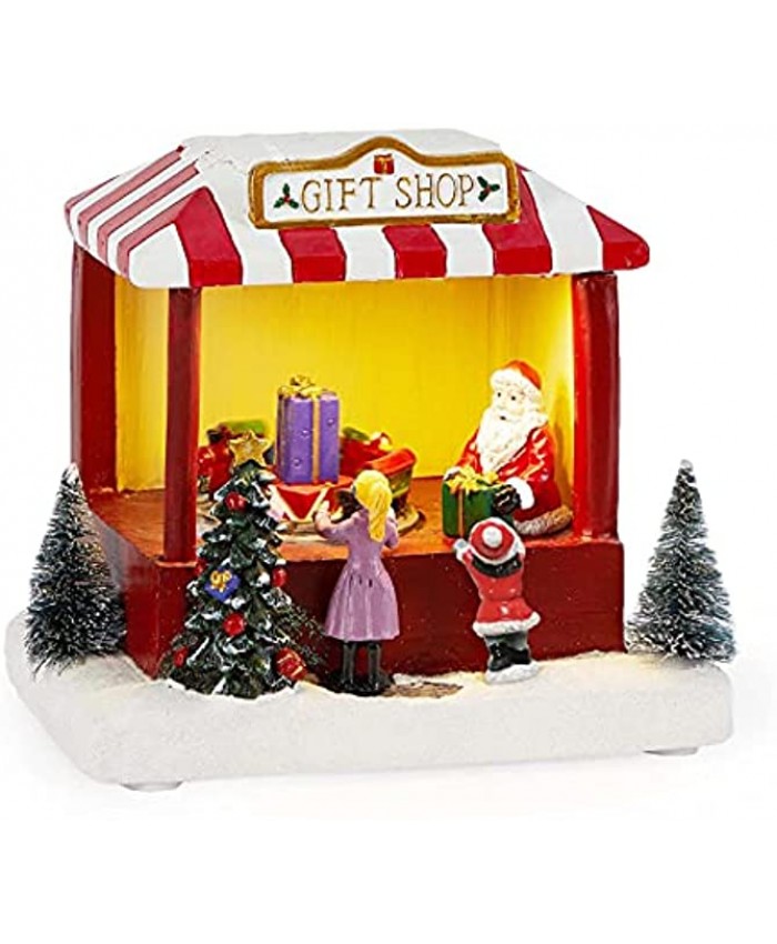 innodept12 Animated Christmas Village Shop Winter Snow Village Store with Pre-lit Musical and LED Light Indoor Decoration & Xmas