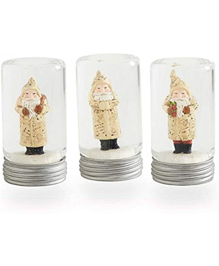 K&K Interiors 52032A 6 Inch Assorted Santa Snow Globes in Jar 3 Styles Glass