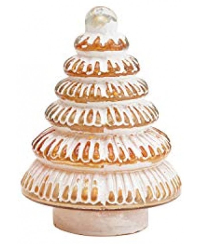 Creative Co-Op 4-1 2" Round x 6" H Embossed Glass Tree Amber Whitewashed Finish Figures and Figurines Multi