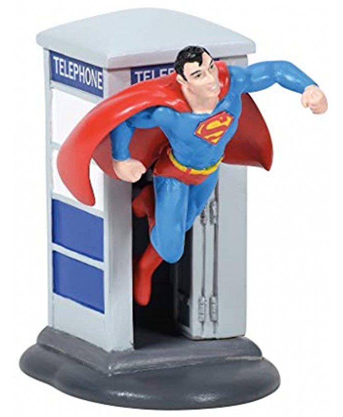 Department 56 DC Comics Superman Village Accessories Phone Booth Figurine 3.27 Inch Multicolor
