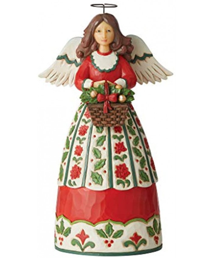 Enesco Jim Shore Heartwood Creek Christmas Floral Angel Winter's Beauty is a Blessing Figurine 8.5" H Multicolor