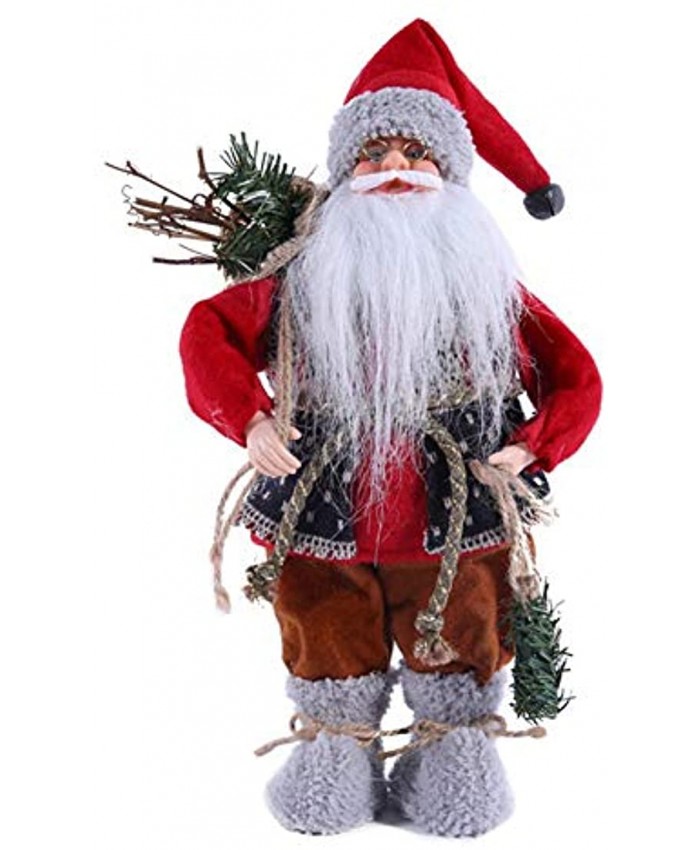 Soly Teche 13.7'' Santa Claus Figurines Christmas Standing Santa Figure Decorations Santa Doll Christmas Collectible Figurines Table Decor Xmas Ornament Santa Statues and Figurines