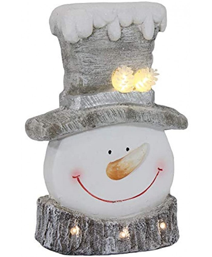 Sunnydaze Frosty Friend Snowman Indoor Christmas Decoration with LED Lights Holiday Winter Lighted Statue Figurine for Table Fireplace Mantle and Shelf Battery Operated Pre-Lit Accent 15-Inch